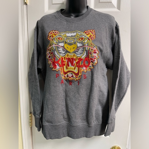 Kenzo Paris Grey Tiger Sweatshirt Size XS